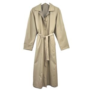 Reversible Designer Vintage Claude Havrey Tan Belted Lightweight Trench Coat